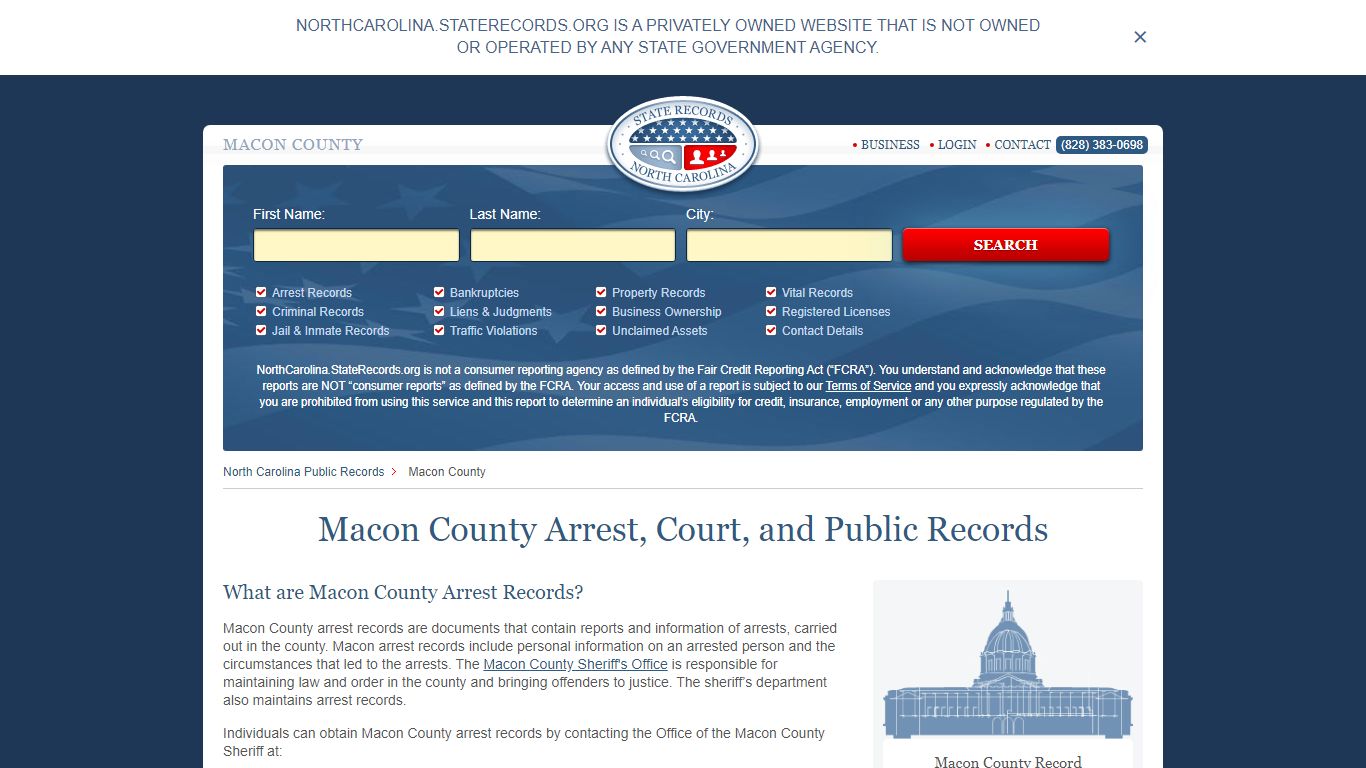 Macon County Arrest, Court, and Public Records